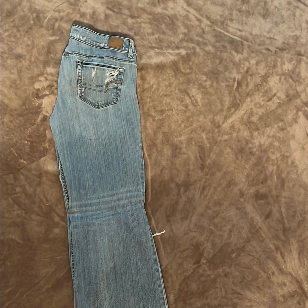 American Eagle Outfitters Blue Boot Cut Jeans low-rise